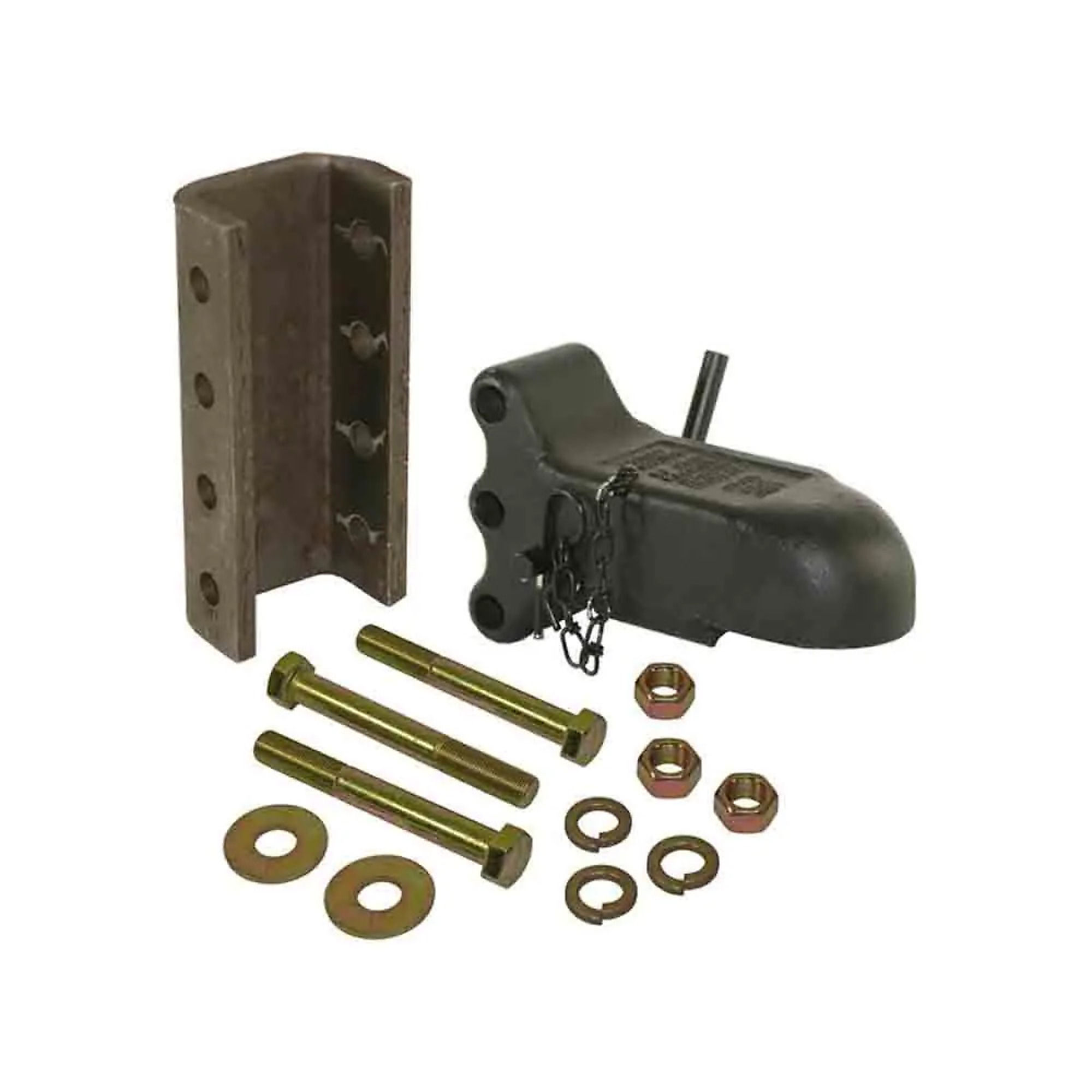 Wallace Forge, Heavy-Duty 2-5/16 Inch Adjustable Coupler with 3-Position Channel, 25K Capacity, 2-7/8 inch Wide Channel, Grade 8 Hardware, Black, Model# R25163-3KIT